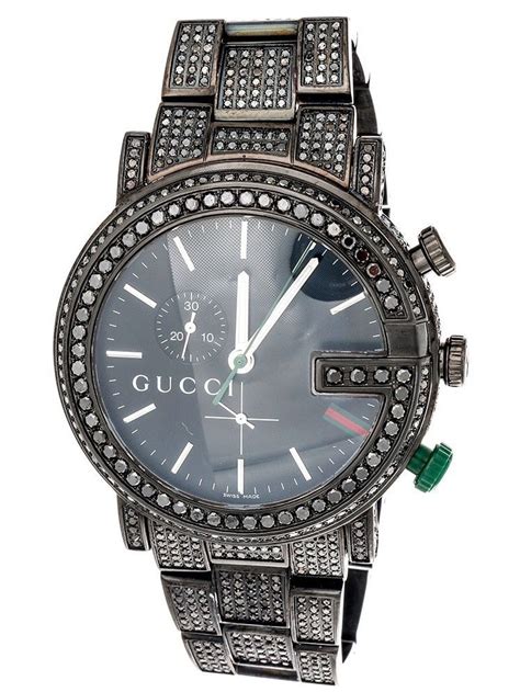fake black diamond gucci watch